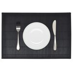 vidaXL Napperons 6 Pièces Bambou 30 x 45 cm Noir