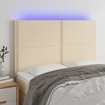 vidaXL Tête de lit à LED Crème 144x5x118/128 cm Tissu