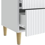 vidaXL Cabinet de chevet avec tiroir 2 Pièces Blanc 43 x 34 5 x 48 cm