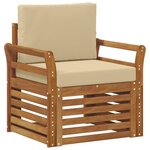 vidaXL Canapé d’extérieur Bois d'acacia massif et polyester Naturel
