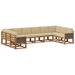 vidaXL Ensemble de canapés d'extérieur 10 pc Naturel et Beige