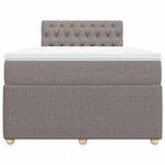 vidaXL Sommier à lattes de lit avec matelas taupe 120x190 cm tissu
