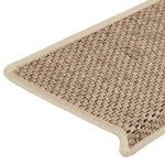 vidaXL Tapis d'escalier autocollants 15 Pièces 65x21x4 cm Sable
