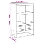 vidaXL Buffet haut anthracite 68x39x111 5 cm acier