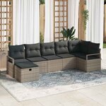 vidaXL Ensemble de canapé de jardin 7 Pièces Gris 287 x 122 x 85 cm