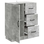 vidaXL Buffet Gris béton 66 x 34 5 x 87 cm Bois d'ingénierie