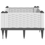 vidaXL Jardinière avec piquets blanc 42 5x42 5x28 5 cm PP