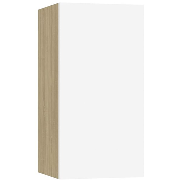vidaXL Meuble TV Blanc et chêne sonoma 30 5x30x60 cm Bois d’ingénierie