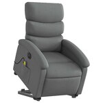 vidaXL Fauteuil inclinable de massage électrique Gris foncé Tissu