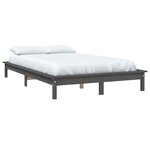 vidaXL Cadre de lit sans matelas gris 140x190 cm bois de pin massif
