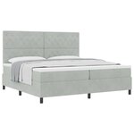 vidaXL Lit à ressorts avec matelas Gris clair 200 x 200 cm tissu
