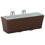 vidaXL Garde-Corps 2 pc Marron 50 x 17 x 17 cm métal