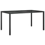 vidaXL Table de repas de jardin noire 150x90x75 cm Poly Rattan