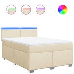 vidaXL Sommier à lattes de lit avec matelas Crème 160x200 cm Tissu