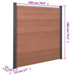 vidaXL Ensemble de panneaux de clôture marron 180x186 cm WPC