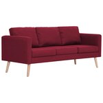 vidaXL Ensemble de canapé 2 Pièces Tissu Rouge bordeaux