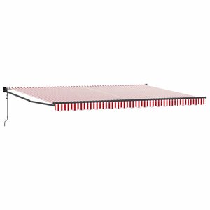 vidaXL Auvent Rétractable Rouge et Blanc 500 × 300 cm Tissu et Métal