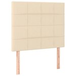 vidaXL Sommier à lattes de lit avec matelas Crème 120x200 cm Tissu