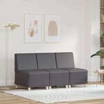 vidaXL Unité de Sofa Modulaire Sans Accoudoirs 3 Pièces Gris
