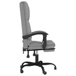 vidaXL Fauteuil de massage inclinable de bureau Gris clair Tissu