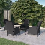 vidaXL Ensemble à manger de jardin 5 Pièces Gris foncé