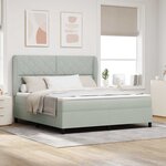 vidaXL Lit à ressorts avec matelas Gris clair 180 x 200 cm Velours