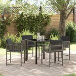 vidaXL Ensemble de salle à manger pour jardin 5 Pièces Gris polyrotin