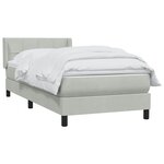 vidaXL Sommier à lattes de lit et matelas gris clair 90x220 cm velours
