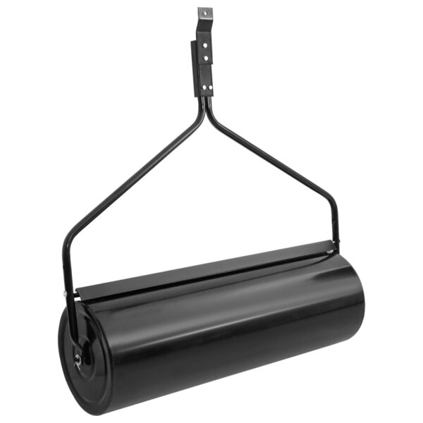 vidaXL Rouleau à gazon à pousser de jardin noir 63 L fer