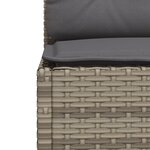 vidaXL Salon de jardin avec coussins 7 Pièces gris résine tressée