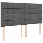 vidaXL Sommier à lattes de lit avec matelas Gris foncé 200x200cm Tissu