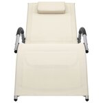 vidaXL Chaises longues textilène lot de 2 crème et gris