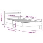 vidaXL Cadre de lit avec tête de lit et lumières LED noir 75x190 cm