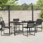 vidaXL Ensemble de salle à manger pour jardin 5 Pièces Noir