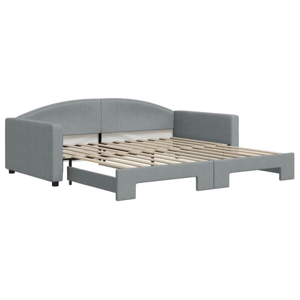 vidaXL Lit de jour avec gigogne sans matelas gris clair 100x200 cm