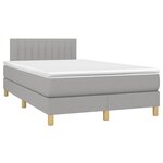 vidaXL Sommier à lattes de lit matelas LED gris clair 120x190 cm tissu