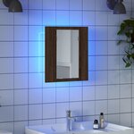 vidaXL Armoire à miroir LED de salle de bain chêne marron 40x12x45 cm