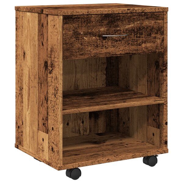 vidaXL Armoire à roulettes vieux bois 46x36x59 cm bois d'ingénierie