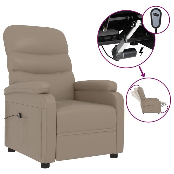 vidaXL Fauteuil inclinable électrique Cappuccino Similicuir