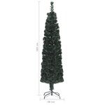 vidaXL Arbre de Noël artificiel mince et support 180 cm fibre optique