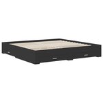 vidaXL Cadre de lit Noir et argent 200 x 200 cm Bois d'ingénierie