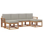 vidaXL Ensemble de canapés d'extérieur 6 pc Gris Naturel et Clair