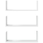 vidaXL Étagères murales 3 Pièces blanc 58x18x18 cm bois d'ingénierie