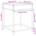 vidaXL Table de chevet avec LED infini chêne marron 40x40x51 cm