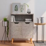 vidaXL Buffet gris béton 60x30x72 cm bois d'ingénierie