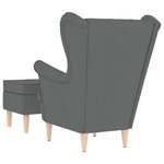 vidaXL Fauteuil avec repose-pied Gris foncé Tissu