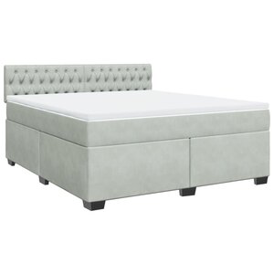 vidaXL Sommier à lattes de lit et matelas Gris clair 180x200cm Velours
