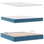 vidaXL Lit de rangement LED avec matelas Bleu foncé 160 x 200 cm