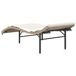 vidaXL Chaise longue avec coussin beige 55x199x50 cm résine tressée