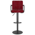 vidaXL Tabourets de bar lot de 2 rouge bordeaux velours